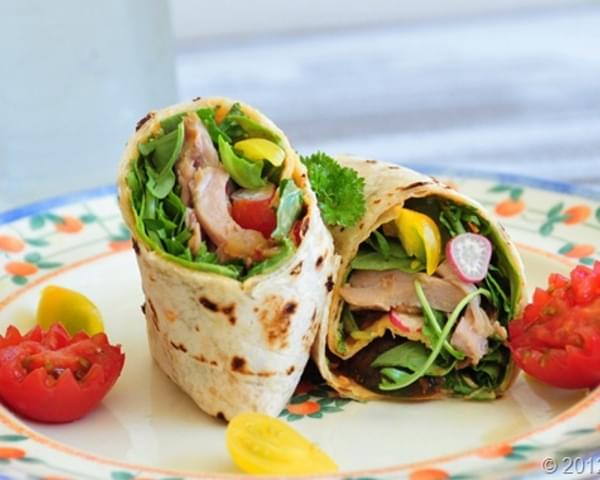 Spicy Chicken Wrap-Lunch for One (with Pictorial)