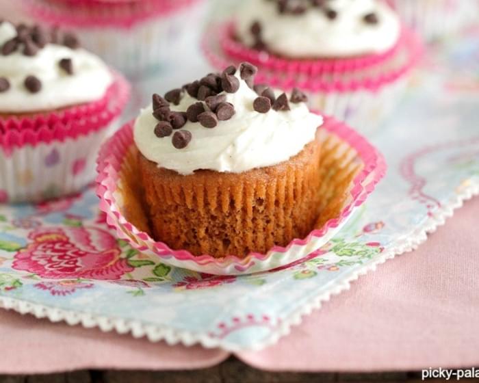 Pumpkin Brownie Cupcakes with Vanilla Bean Buttercream