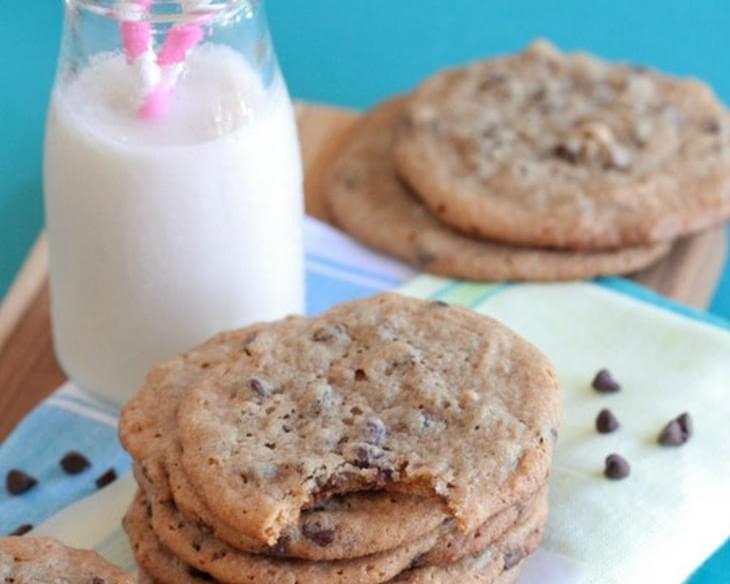 Peanut Butter and Honey Whole Wheat Chocolate Chip Cookies
