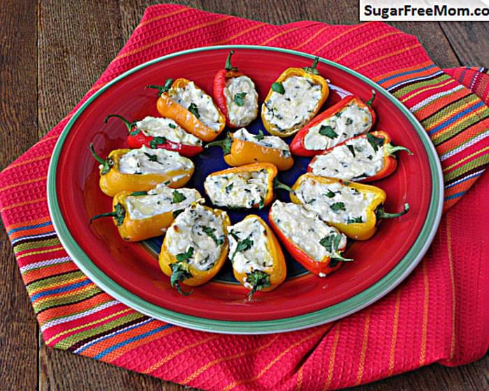 Low Carb Cheesy Sweet Pepper Poppers