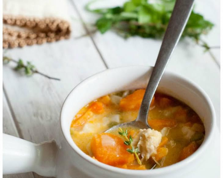 Homestyle Sweet Potato and Chicken Soup