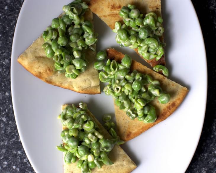 Crushed Peas with Smoky Sesame Dressing