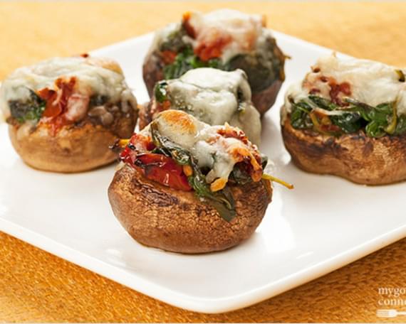 Spinach and Sun-Dried Tomato Stuffed Mushrooms