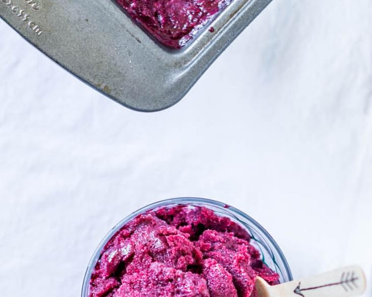 5 Ingredient, Mixed Berry Sorbet {No Ice Cream Maker Required}