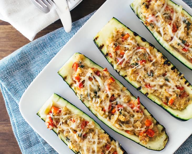 Quinoa Stuffed Grilled Zucchini