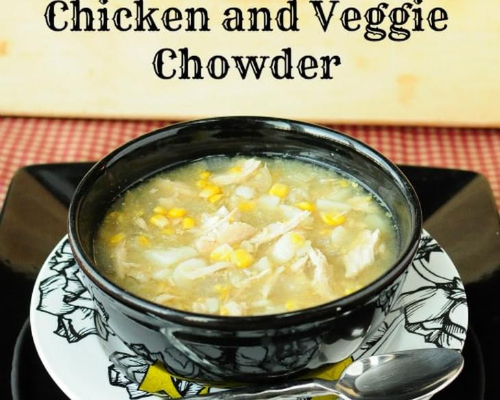 Skinny Crock Pot Chicken and Veggie Chowder