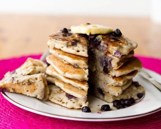 Vegan & Gluten-Free Vanilla Blueberry Buckwheat Pancakes