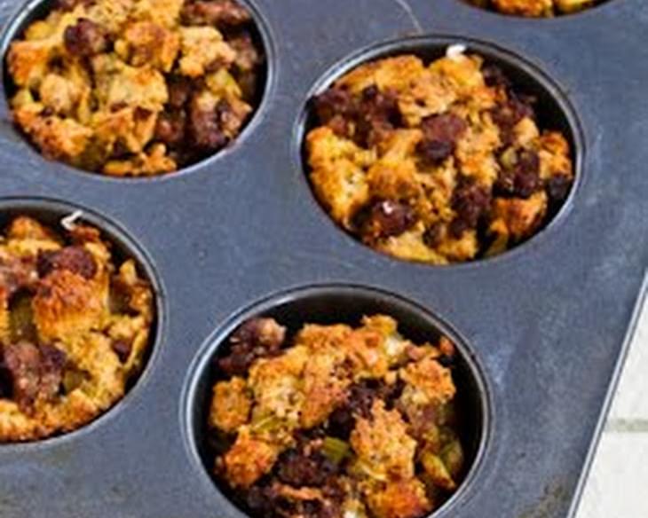 100% Whole Wheat Stuffing "Muffins" with Sausage and Parmesan