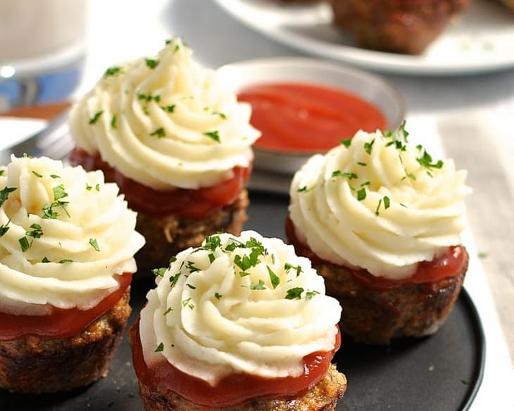 Meatloaf Cupcakes With Mashed Potato