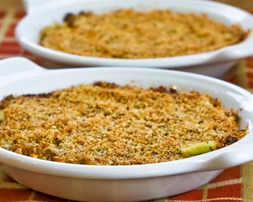 Baked Artichoke Hearts Au Gratin with Green Onion, Parmesan, and Romano