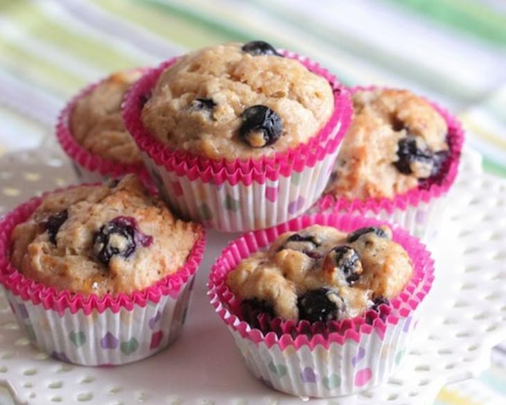 Peanut Butter and Jelly Blueberry Banana Muffins