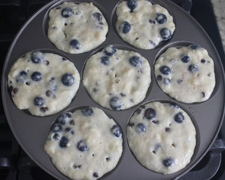 Blueberry and Chocolate Chip Banana Pancakes