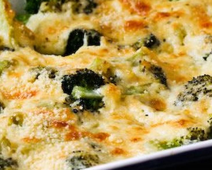 Broccoli Gratin with Swiss and Parmesan