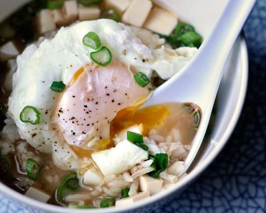 Miso Soup with Rice & Poached Egg