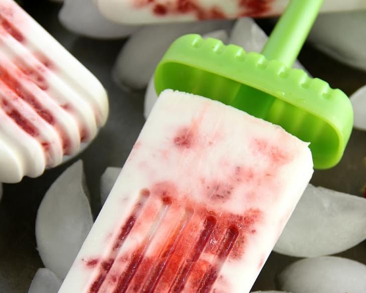 Strawberry Coconut Popsicles