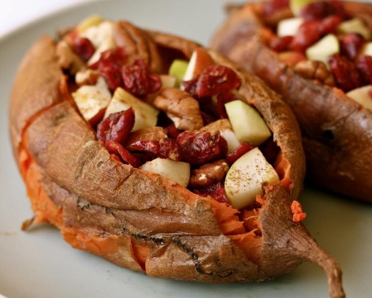 Sweet Potatoes with Pecans, Apples, and Dried Cranberries