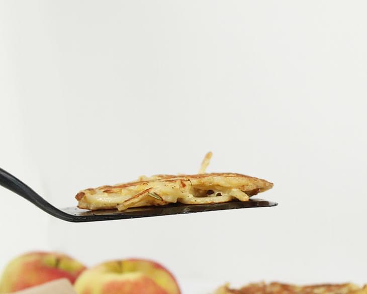 Easy Cheddar-Rosemary Spiralized Potato Pancakes