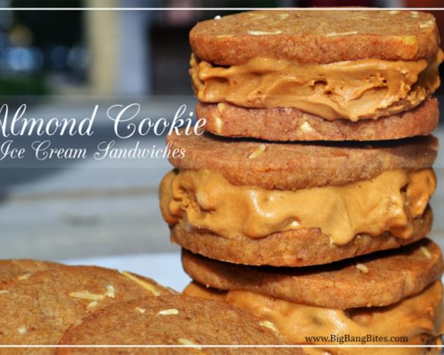 Almond Cookie Ice Cream Sandwiches