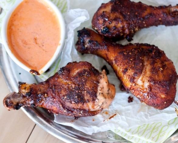 Baked Brown Sugar Chicken Wings With Roasted Red Pepper Cream Sauce