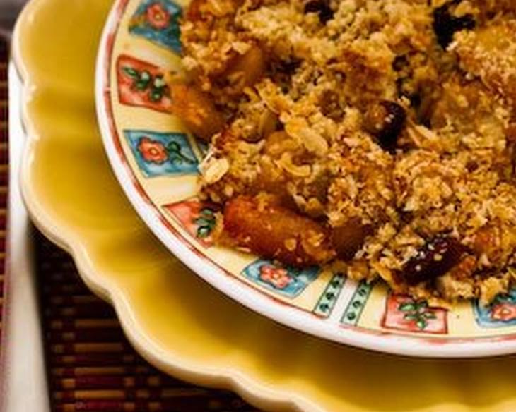 Low Sugar and Flourless Apple Cranberry Crumble