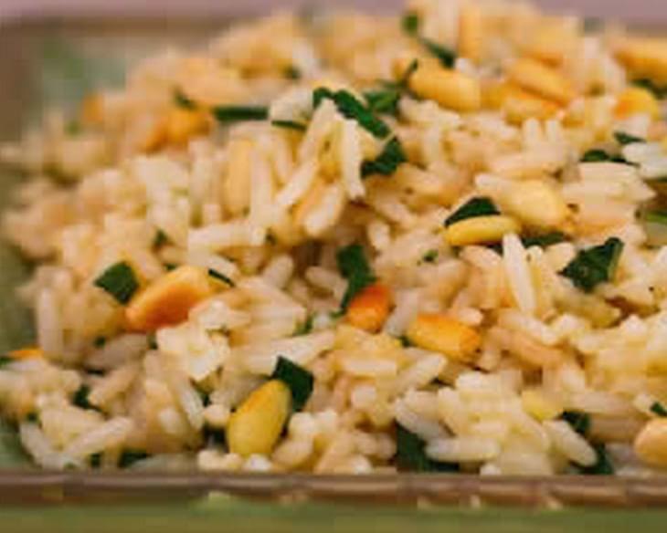 Basil and Parmesan Rice with Pine Nuts