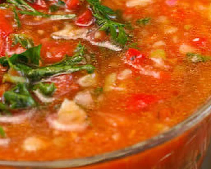 Gazpacho with Red and Yellow Tomatoes