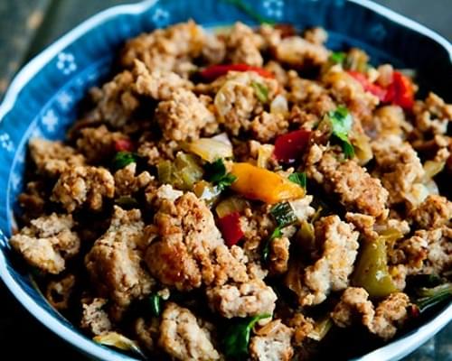 Mom's Ground Turkey and Peppers