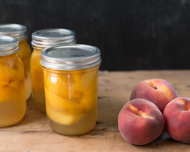 Canned Peaches with Honey Simple Syrup