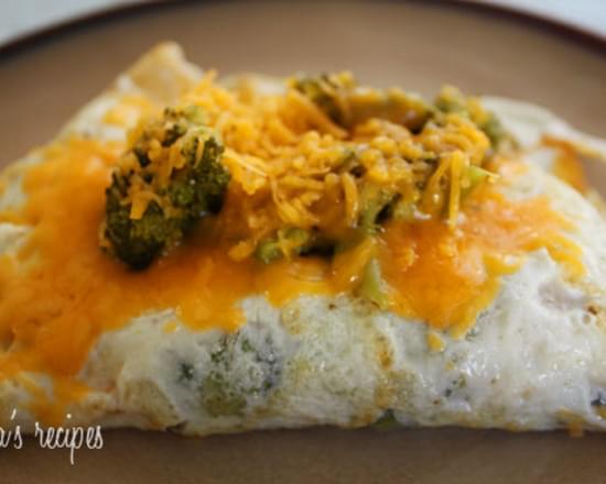 Broccoli and Cheddar Egg White Omelet