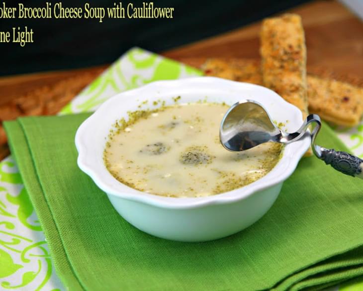 Slow Cooker Broccoli Cheese Soup with Cauliflower