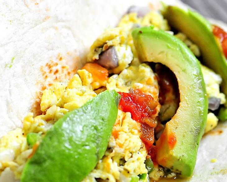 Egg and Avocado Breakfast Burrito