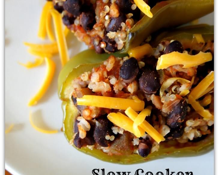 Recipe for Slow Cooker Quinoa and Black Bean Stuffed Peppers