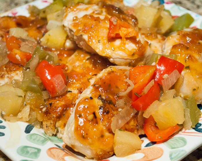 Hawaiian Chicken Breasts with Sweet Bell Peppers and Pineapple