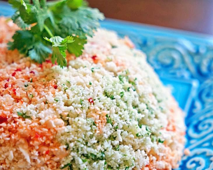 Cauliflower Couscous with Cilantro, Red Pepper and Lime