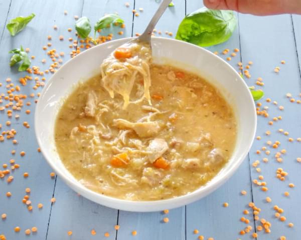 Slow Cooker Chicken and Red Lentil Soup