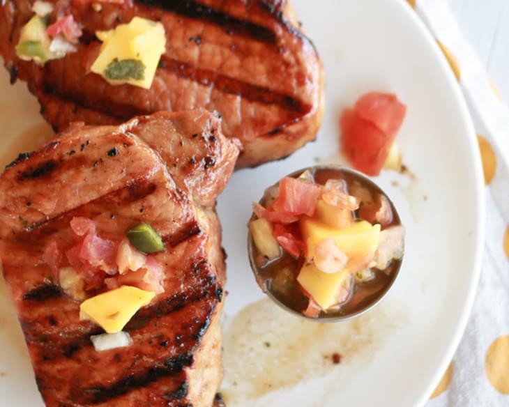 Grilled Pork Chops With Pineapple Mango Salsa