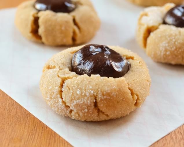 Peanut Butter Fudge Thumbprint Cookies