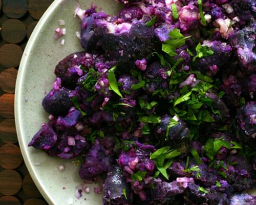 Fork-crushed Purple Potatoes
