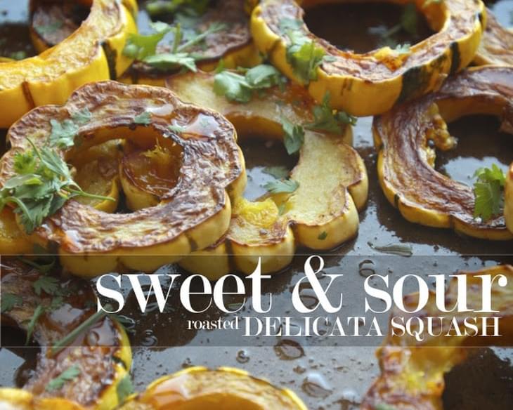 Sweet & Sour Roasted Delicata Squash