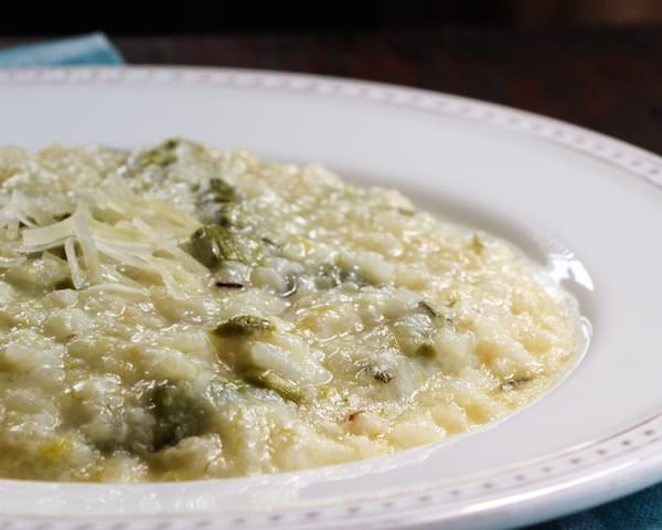 Slow Cooker Creamy Asparagus Risotto