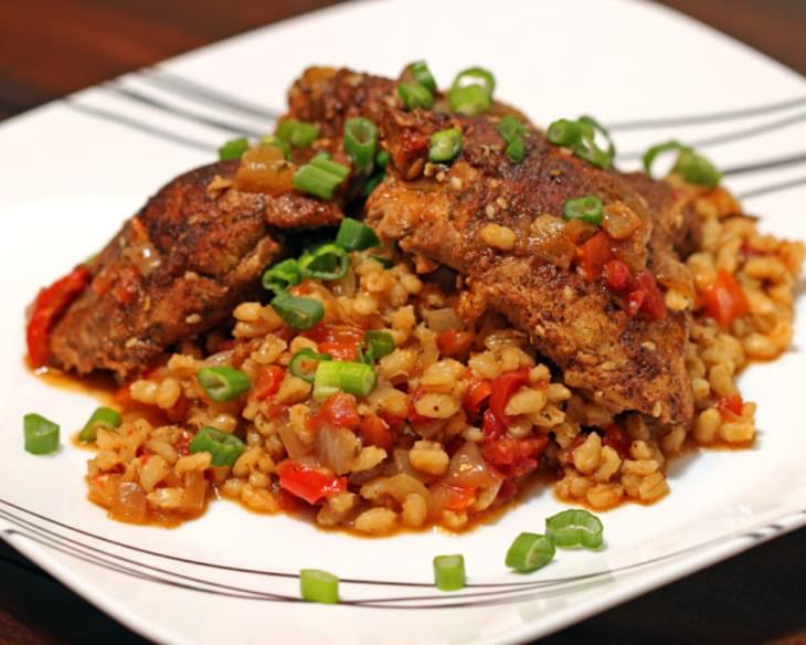 Moroccan Smothered Chicken and Barley