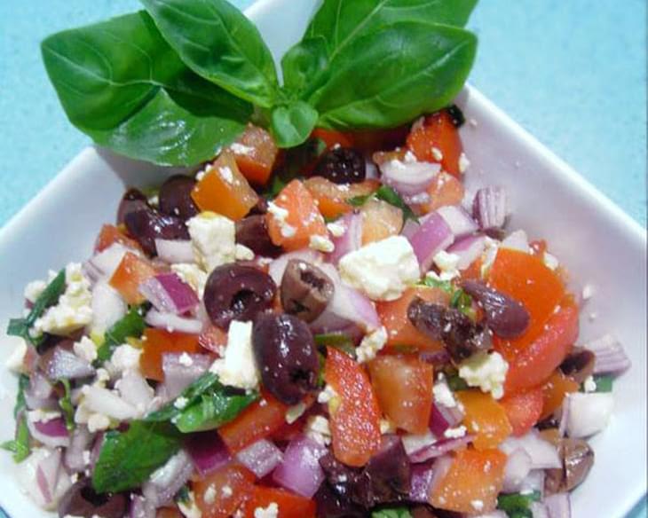 Tomato, Basil and Feta Cheese Salad recipe - 64 calories