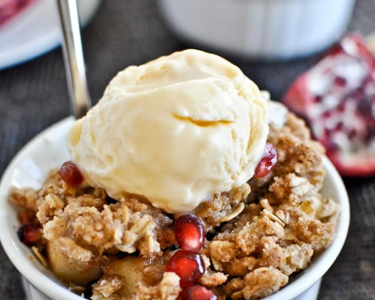 Pomegranate Pear Crumble Cups