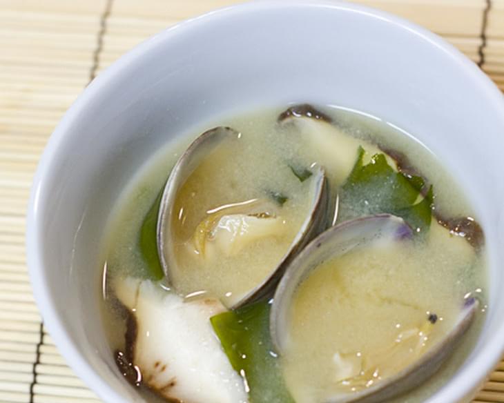 Miso Soup with Clams, Shiitake Mushrooms, & Wakame