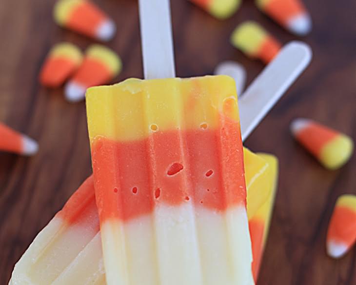 Candy Corn Pudding Pops