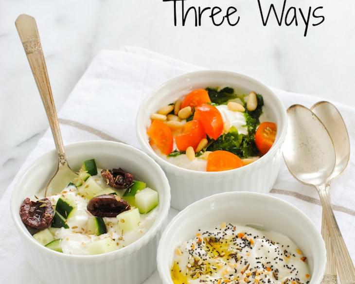 Savory Yogurt Three Ways