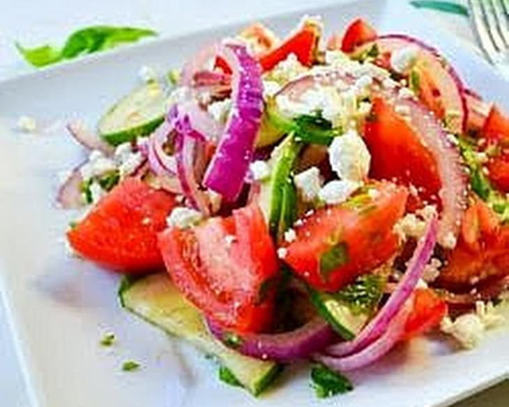 Tomato Cucumber Herb Salad With Balsamic Vinaigrette