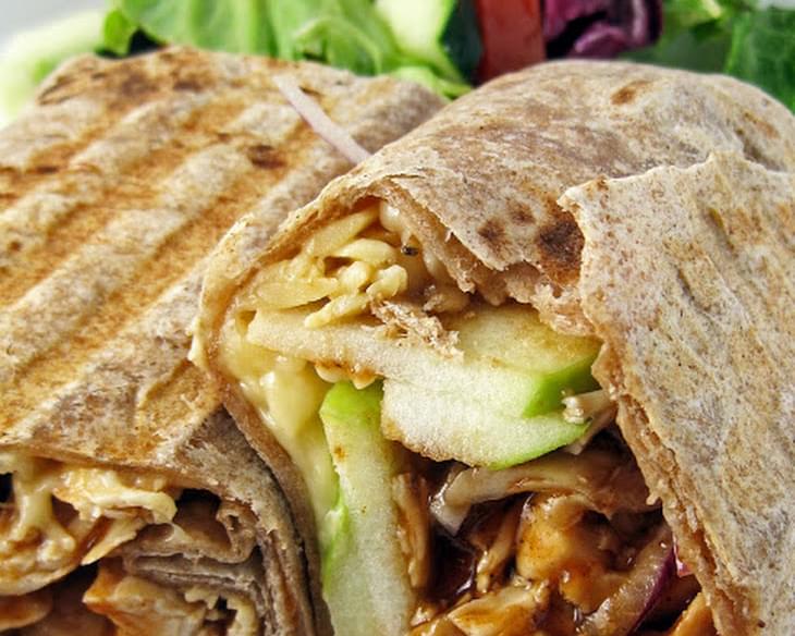Grilled Barbecue Chicken, Apple, and Smoked Gouda Sandwich Wrap