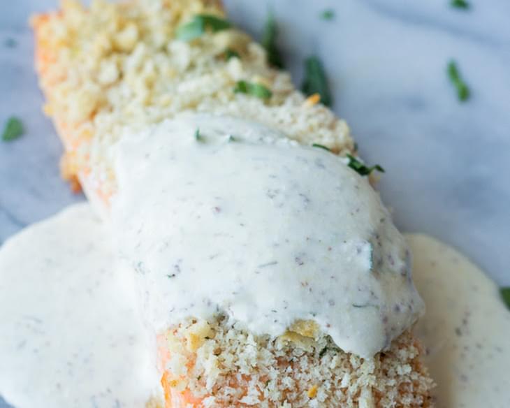 Salmon with a Creamy Dill Mustard Sauce