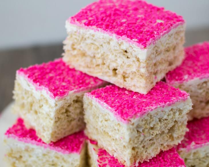 Toasted Coconut Rice Krispie Treats {breast cancer awareness month}